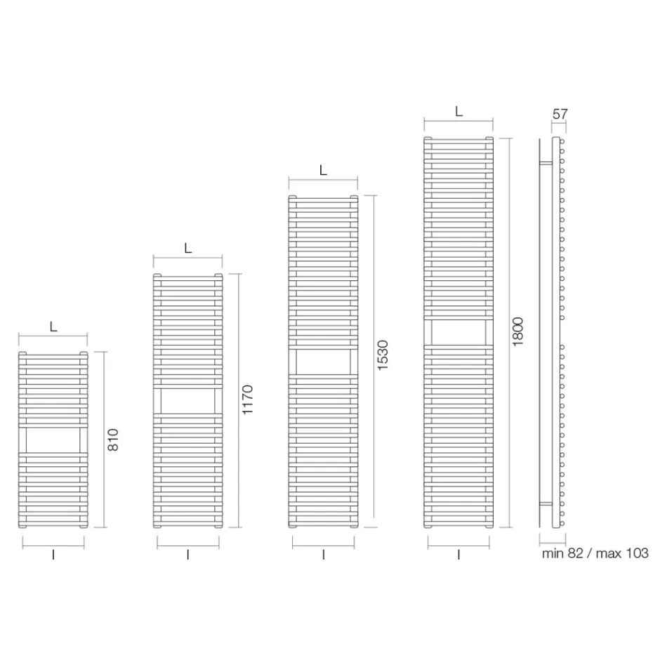 Hydraulic Towel Warmer Made of Carbon Steel - Soft Viadurini