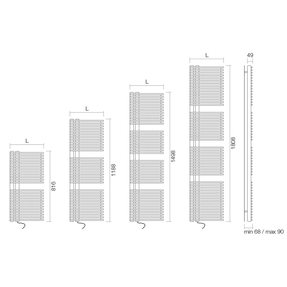 Carbon Steel Electric Towel Warmer - Peanuts Viadurini