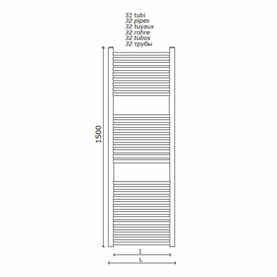 Stainless Steel Design Wall Mounted Towel Warmer for Bathroom, 2 Sizes 391 W - Italo Viadurini