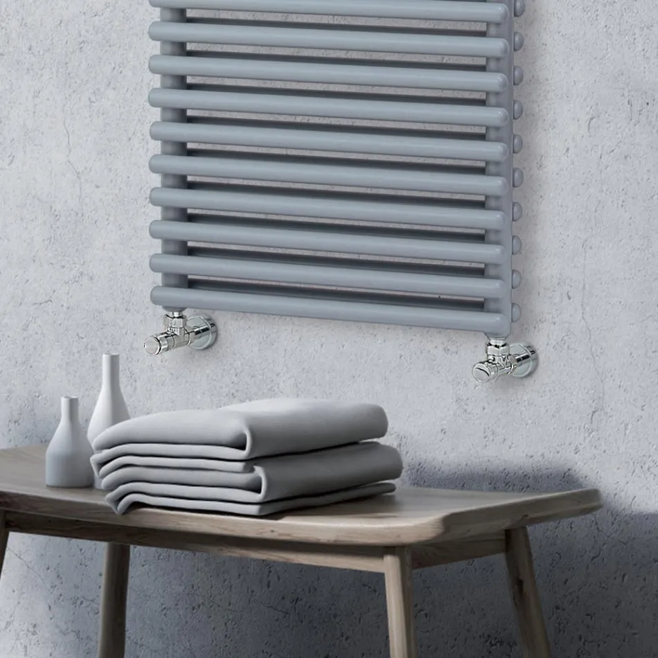 Mixed Towel Warmer with 4 Sets of Horizontal Elements Made in Italy - Meringa Viadurini