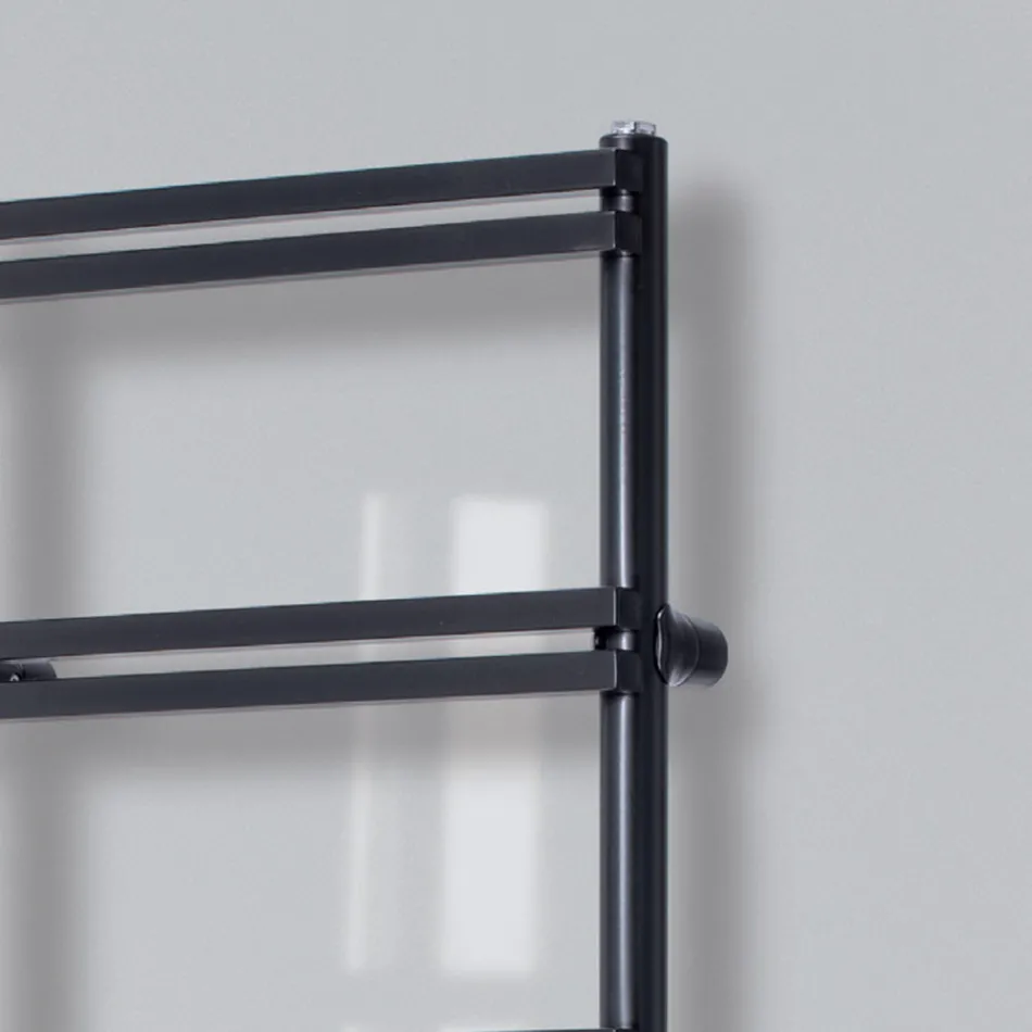 Mixed Towel Warmer with Vertical Collectors Made in Italy - Zenzero Viadurini