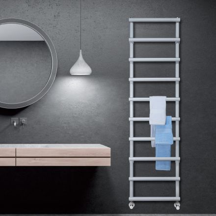 Mixed Towel Warmer with Circular Elements Made in Italy - Strawberry Viadurini