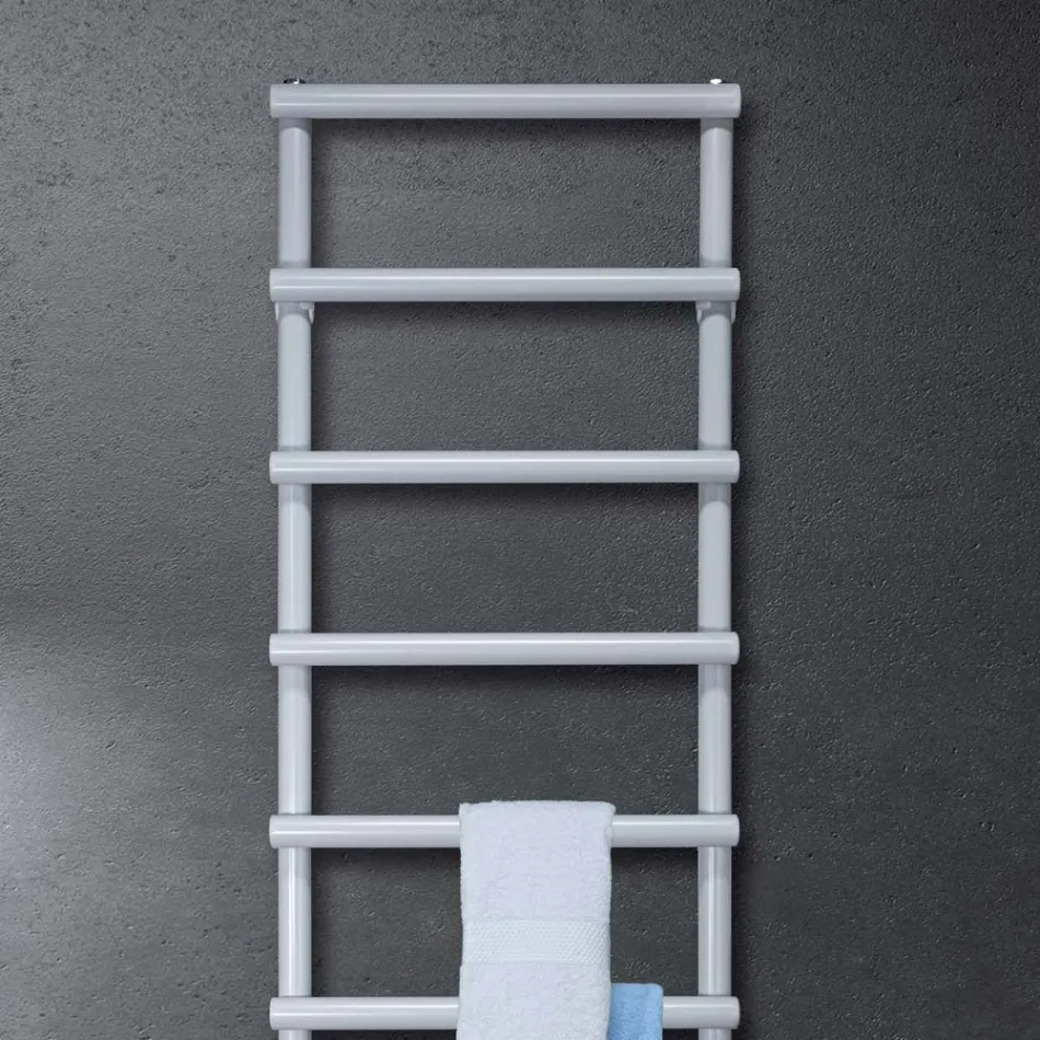 Mixed Towel Warmer with Circular Elements Made in Italy - Strawberry Viadurini