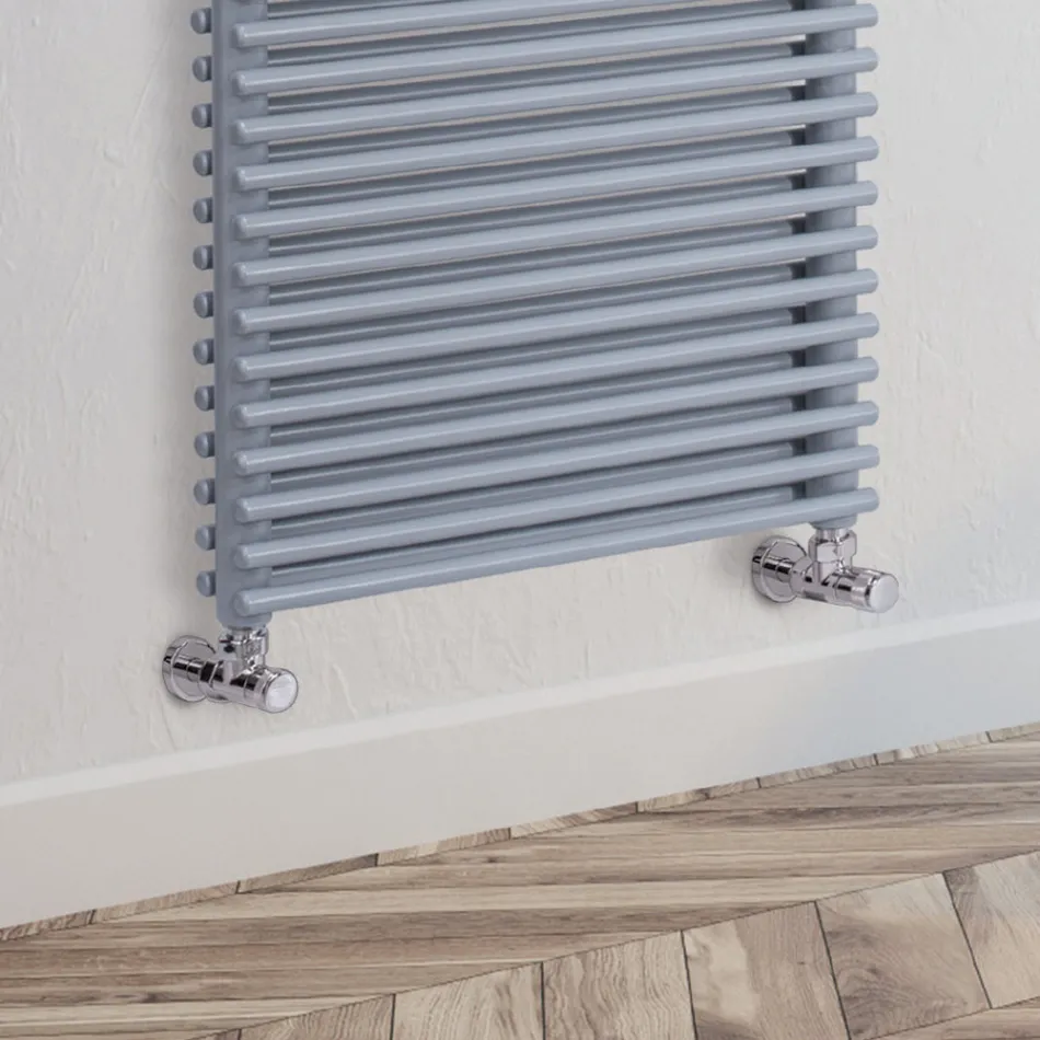 Mixed Steel Towel Warmer with Aluminum Finish Made in Italy - Brioches Viadurini