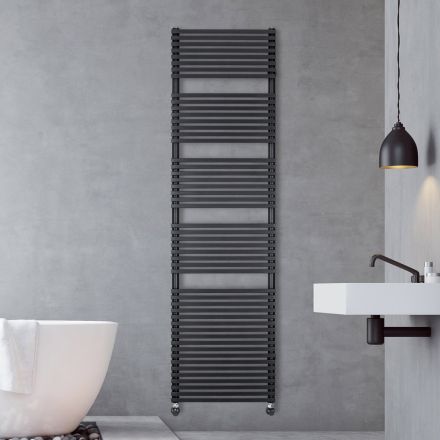 Brownies Mixed Steel Towel Warmer with Jet Black Finish Made in Italy Viadurini