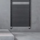 Brownies Mixed Steel Towel Warmer with Jet Black Finish Made in Italy Viadurini