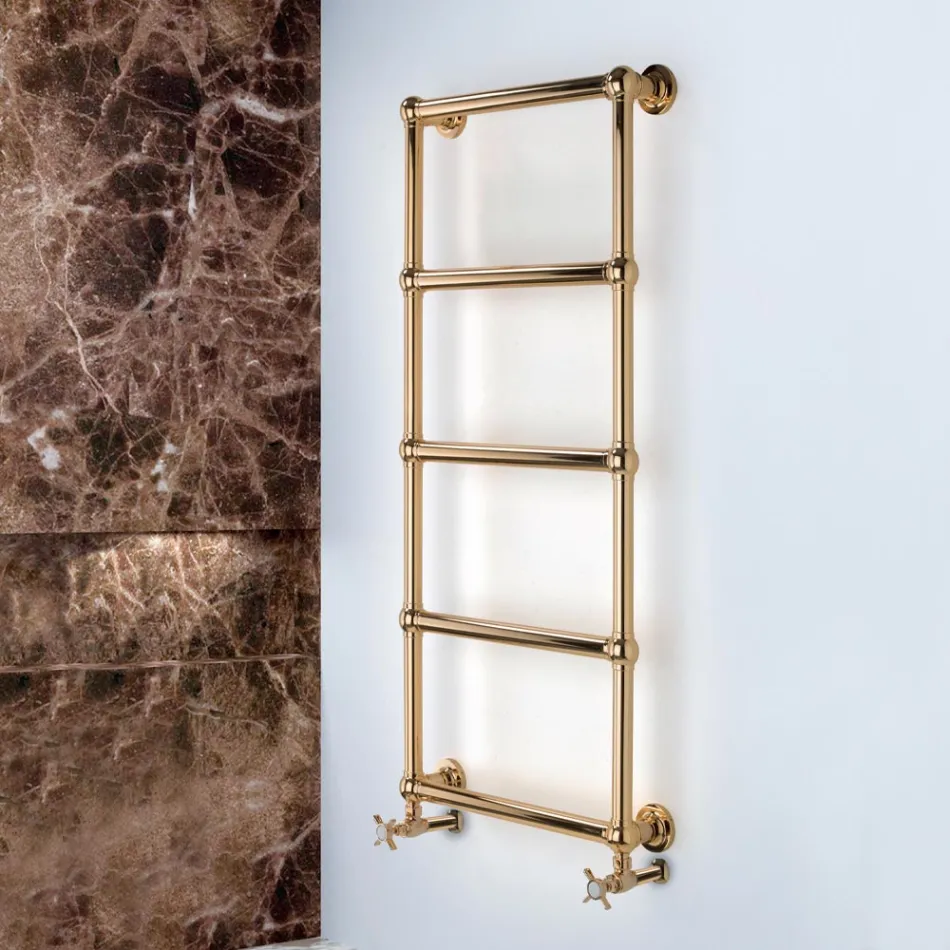 Mixed Brass Towel Warmer with Connecting Balls Made in Italy - Ricotta Viadurini