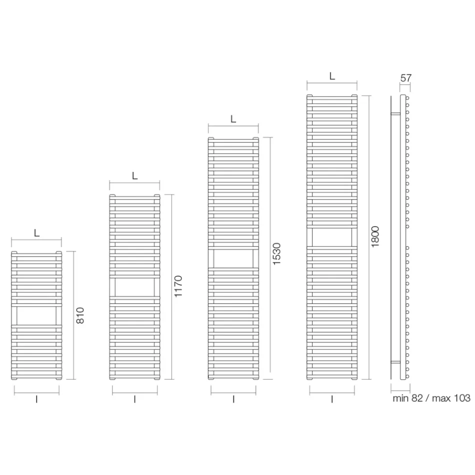 Mixed Towel Warmer Made of Carbon Steel - Soft Viadurini
