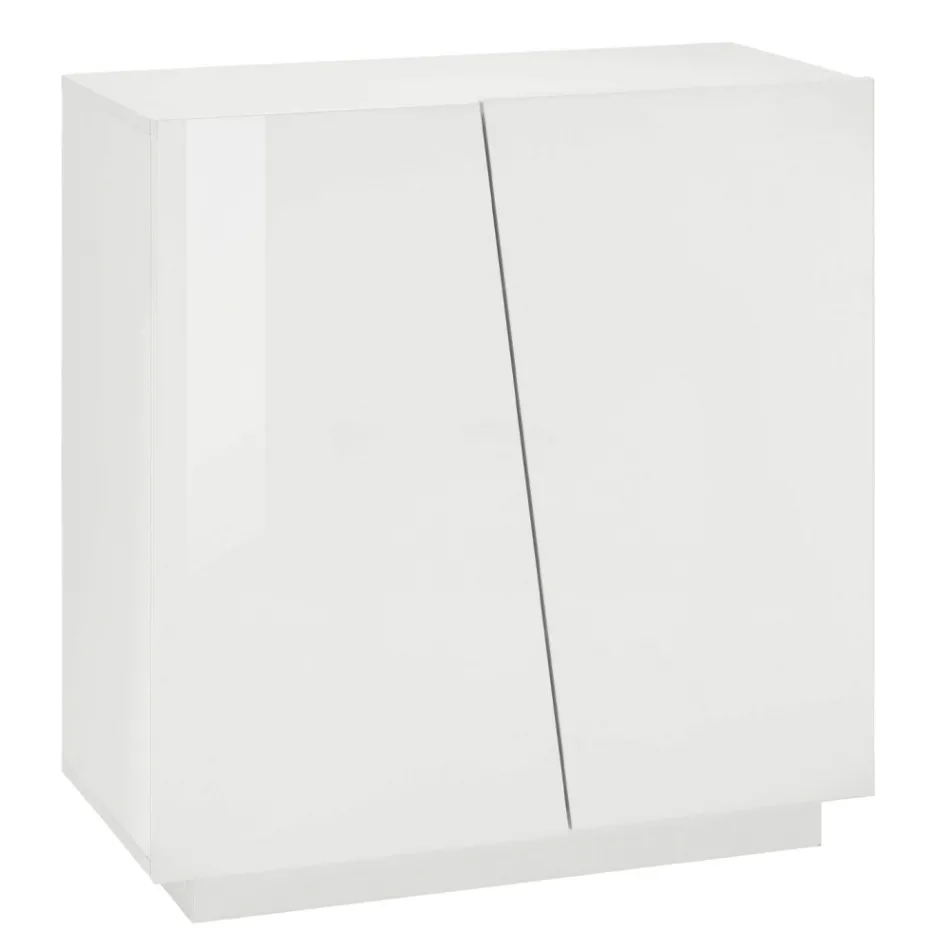 2-Door Shoe Cabinet in Sustainable White or Slate Melamine Wood - Joris Viadurini
