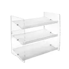 Nerina 3-Tier Shoe Rack in Transparent Plexiglass, Made in Italy Viadurini