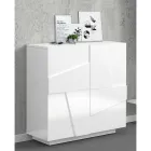 High or Low Shoe Rack in Sustainable Wood Design with 2 or 4 Doors - Fjona Viadurini