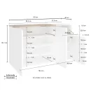 Entrance Shoe Rack 3 or 4 Doors in White Wood and Slate or Maple - Tiscali Viadurini