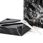 Caviar Box with Spoons in Carrara Marble Portoro - Jerry Viadurini