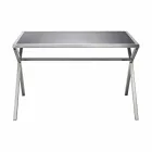 Design desk in steel and glossy black glass L120xH75cm Millon Viadurini