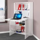 White Modern Corner Desk in Polished Wood Italian Design - Ghero Viadurini
