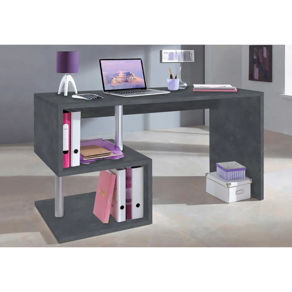White or Slate Desk in Italian Design Wood 3 Sizes - Michel Viadurini