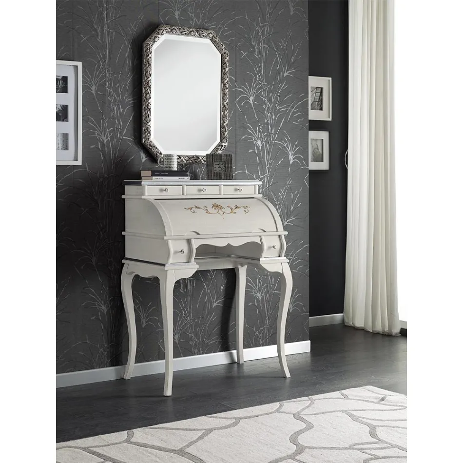 Classic Desk 5 Drawers in Wood and Inlays Made in Italy - Hastings Viadurini