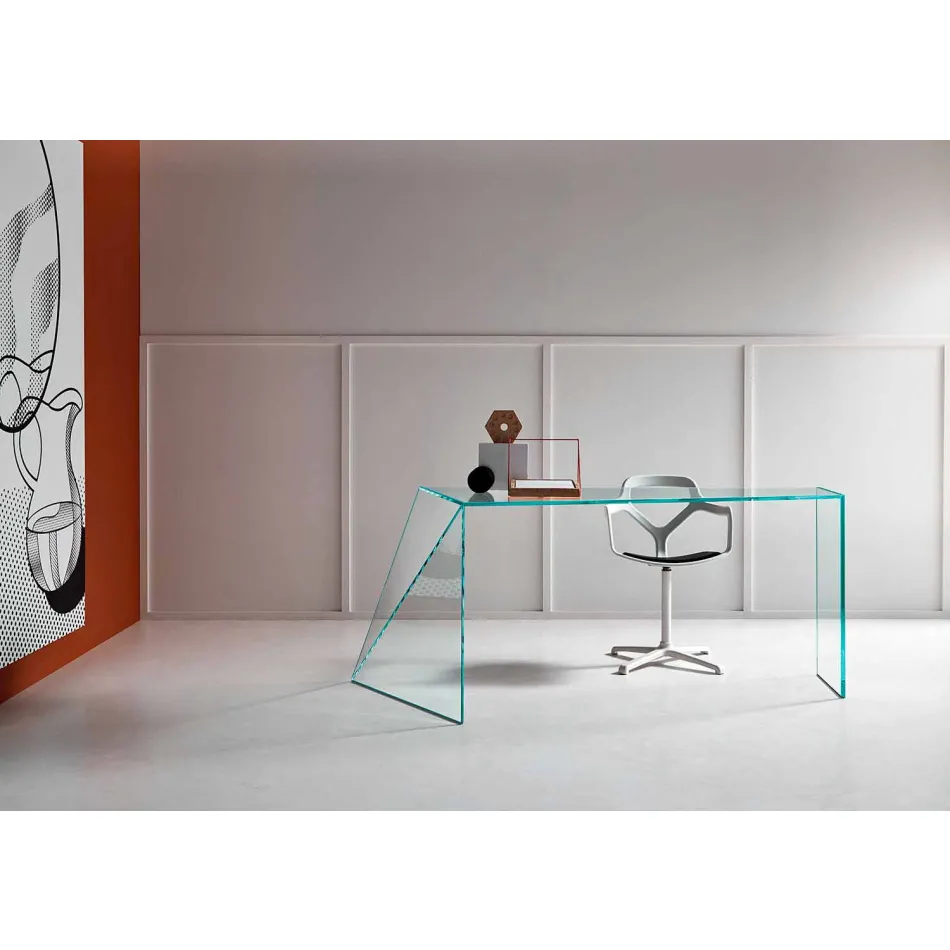 Modern Design Office Desk Extralight Glass Made in Italy - Rosalia Viadurini
