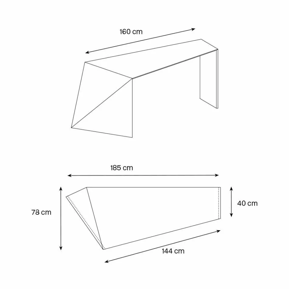 Modern Design Office Desk Extralight Glass Made in Italy - Rosalia Viadurini