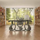 Modern design office desk produced in Italy, Mirto Viadurini