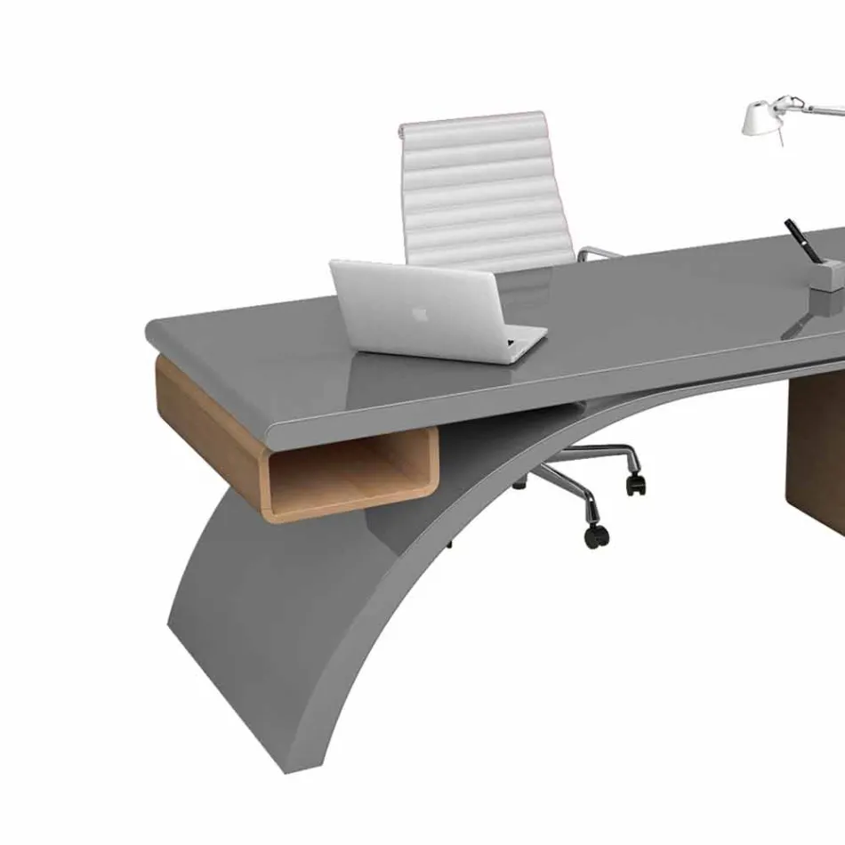 Wooden office desk and Adamantx® Bridge, made in Italy Viadurini