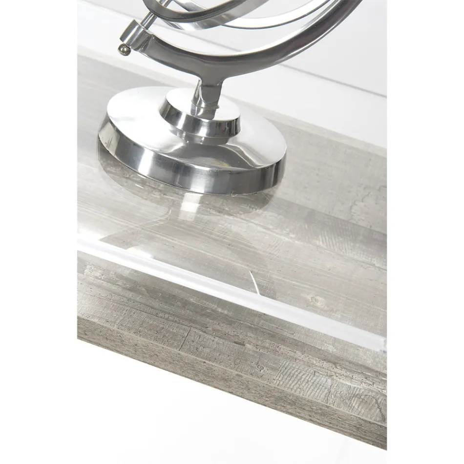 Transparent Plexiglass Desk with Design Wood Shelf - Carducci Viadurini