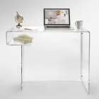 Transparent Plexiglass Desk with Shelf Made in Italy - Studiorum Viadurini