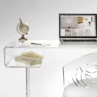 Transparent Plexiglass Desk with Shelf Made in Italy - Studiorum Viadurini
