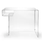 Transparent Plexiglass Desk with Shelf Made in Italy - Studiorum Viadurini