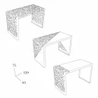 Desk Kattedra Letters &quot;A Waterfall&quot; 120x65x75 Mabele Viadurini