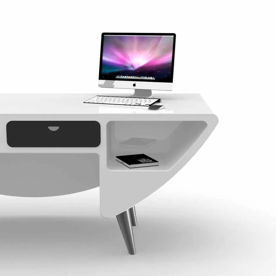 Modern office desk made in Italy, Milis Viadurini