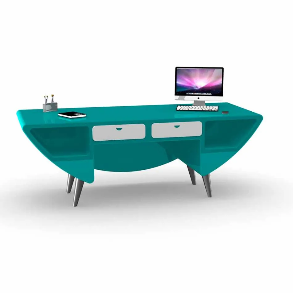 Modern office desk made in Italy, Milis Viadurini