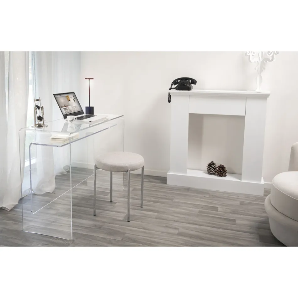 Modern desk in transparent plexiglass produced in Italy, Barga Viadurini