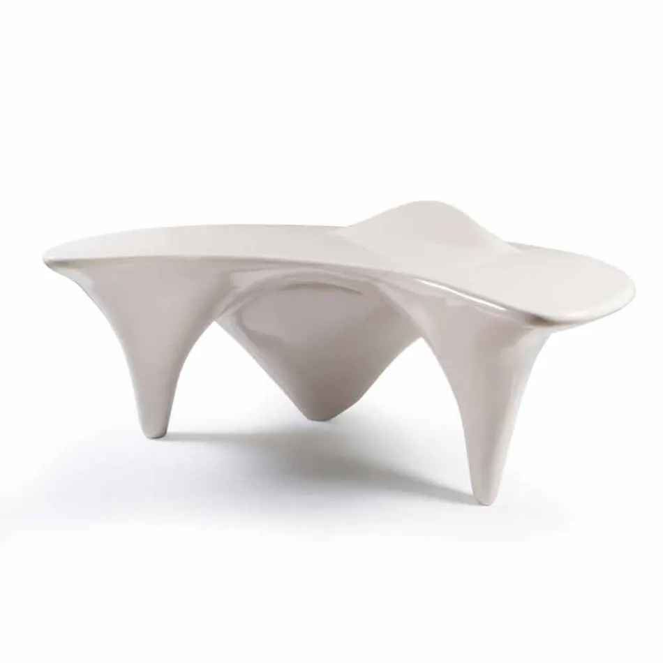 Contemporary design office desk Sinuous, handmade in Italy Viadurini