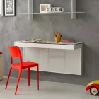 Suspended Desk in Crystal with Metal Structure Made in Italy - Silicon Viadurini