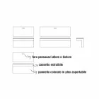 Suspended Desk in Crystal with Metal Structure Made in Italy - Silicon Viadurini