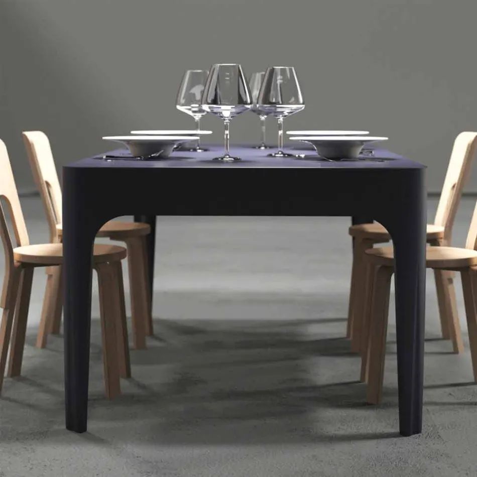 Desk / table rectangular dining, modern design, Merlot Viadurini