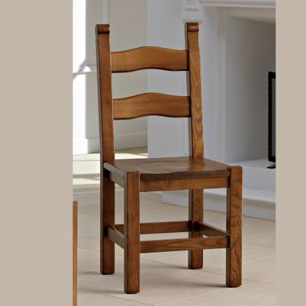 Classic Kitchen Chair in Solid Beech Wood Made in Italy - Lavinia Viadurini