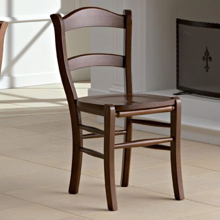 Classic Kitchen Chair in Real Straw and Wood Italian Design - Monika Viadurini