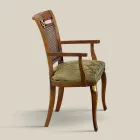 Classic Walnut Wood Chair with Padded Seat Made in Italy - Baroque Viadurini