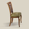 Classic Walnut Wood Chair with Padded Seat Made in Italy - Baroque