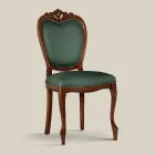 Classic Chair in Walnut or Gold Upholstered Wood Made in Italy - Imperator Viadurini