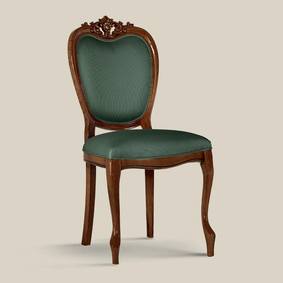 Classic Chair in Walnut or Gold Upholstered Wood Made in Italy - Imperator Viadurini