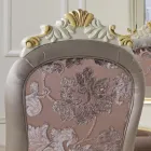 Classic Chair White Wood and Upholstered Fabric Made in Italy - Baroque Viadurini