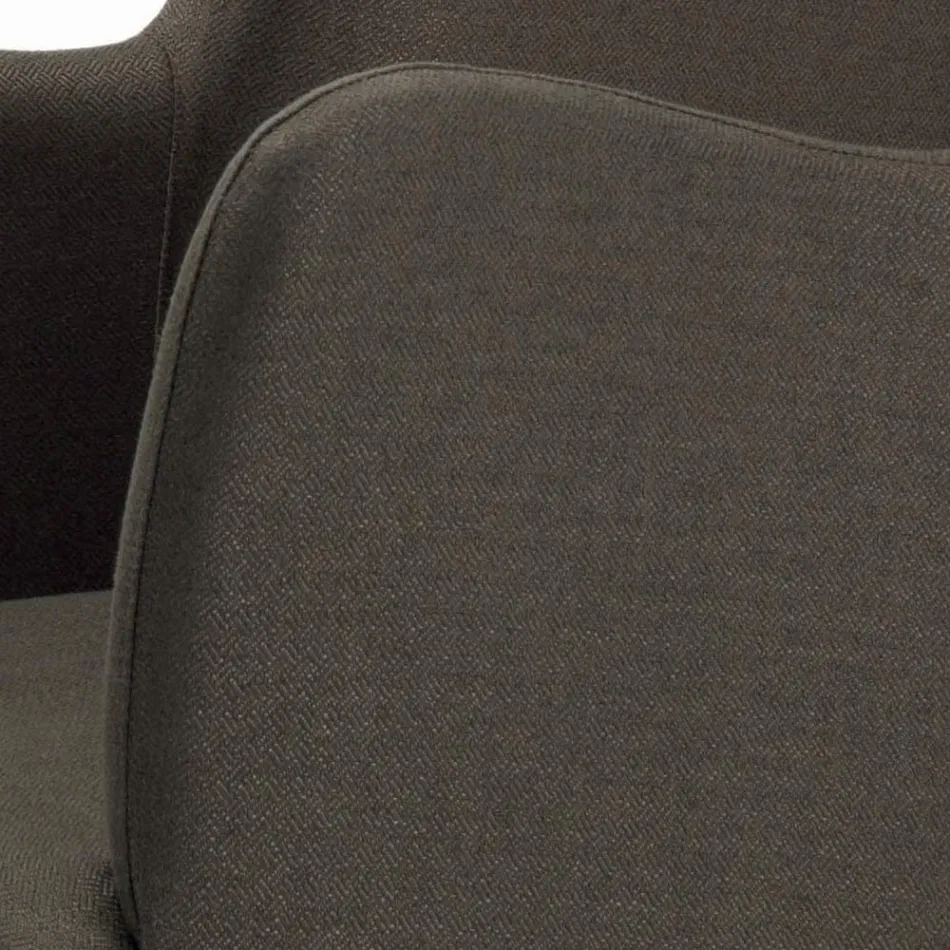 Chair with Armrests with Wooden Legs and Padded Seat Made in Italy - Bari Viadurini