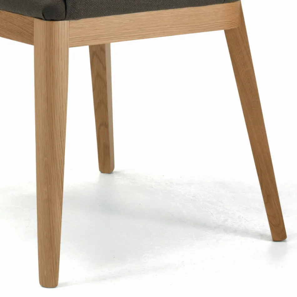 Chair with Armrests with Wooden Legs and Padded Seat Made in Italy - Bari Viadurini