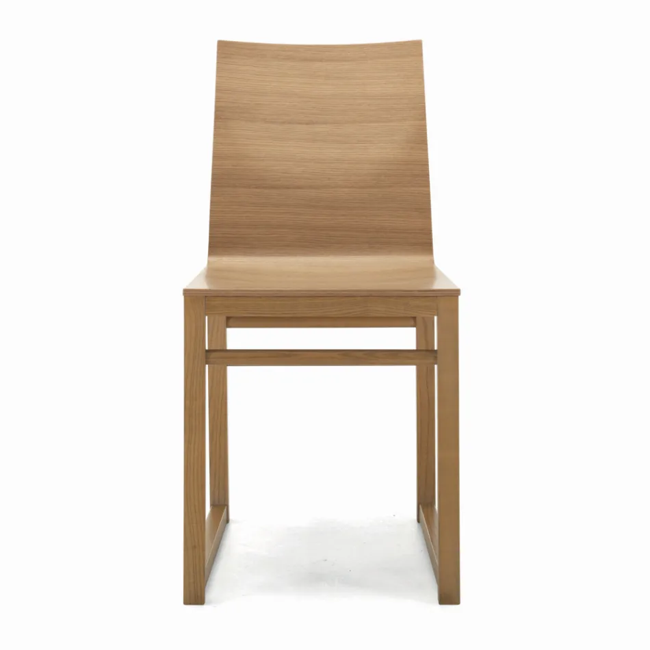 Chair with Ash Structure and Oak Shell Made in Italy - Emilia Viadurini