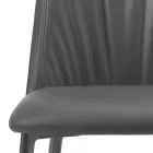 Kitchen Chair in Ecoleather and Steel Made in Italy 4 Pieces - Alexia Viadurini