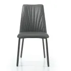Kitchen Chair in Ecoleather and Steel Made in Italy 4 Pieces - Alexia Viadurini