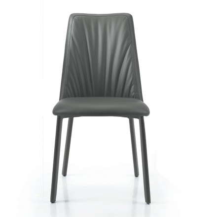 Kitchen Chair in Ecoleather and Steel Made in Italy 4 Pieces - Alexia Viadurini